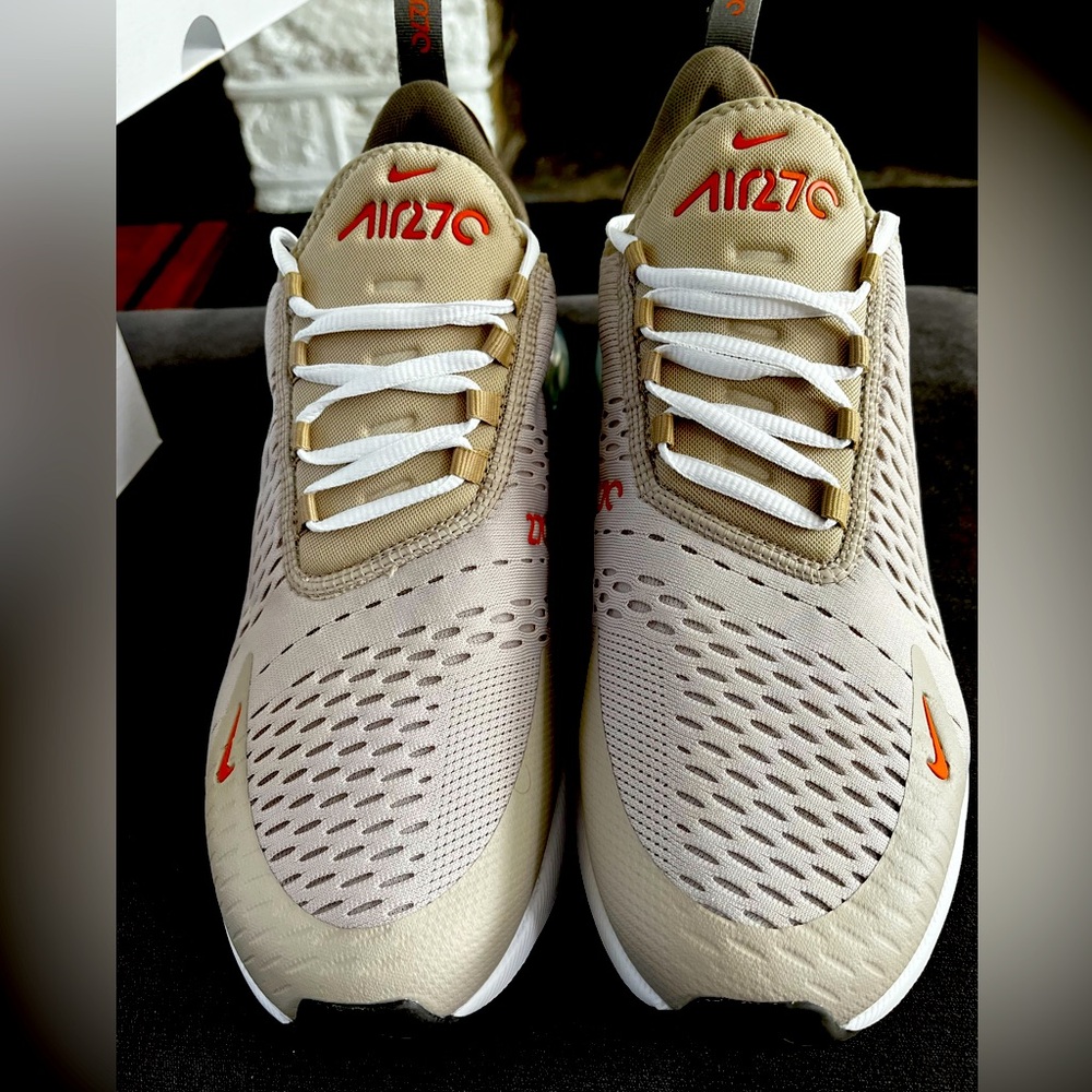 Nike Air Max Beige and Orange Athletic Shoes